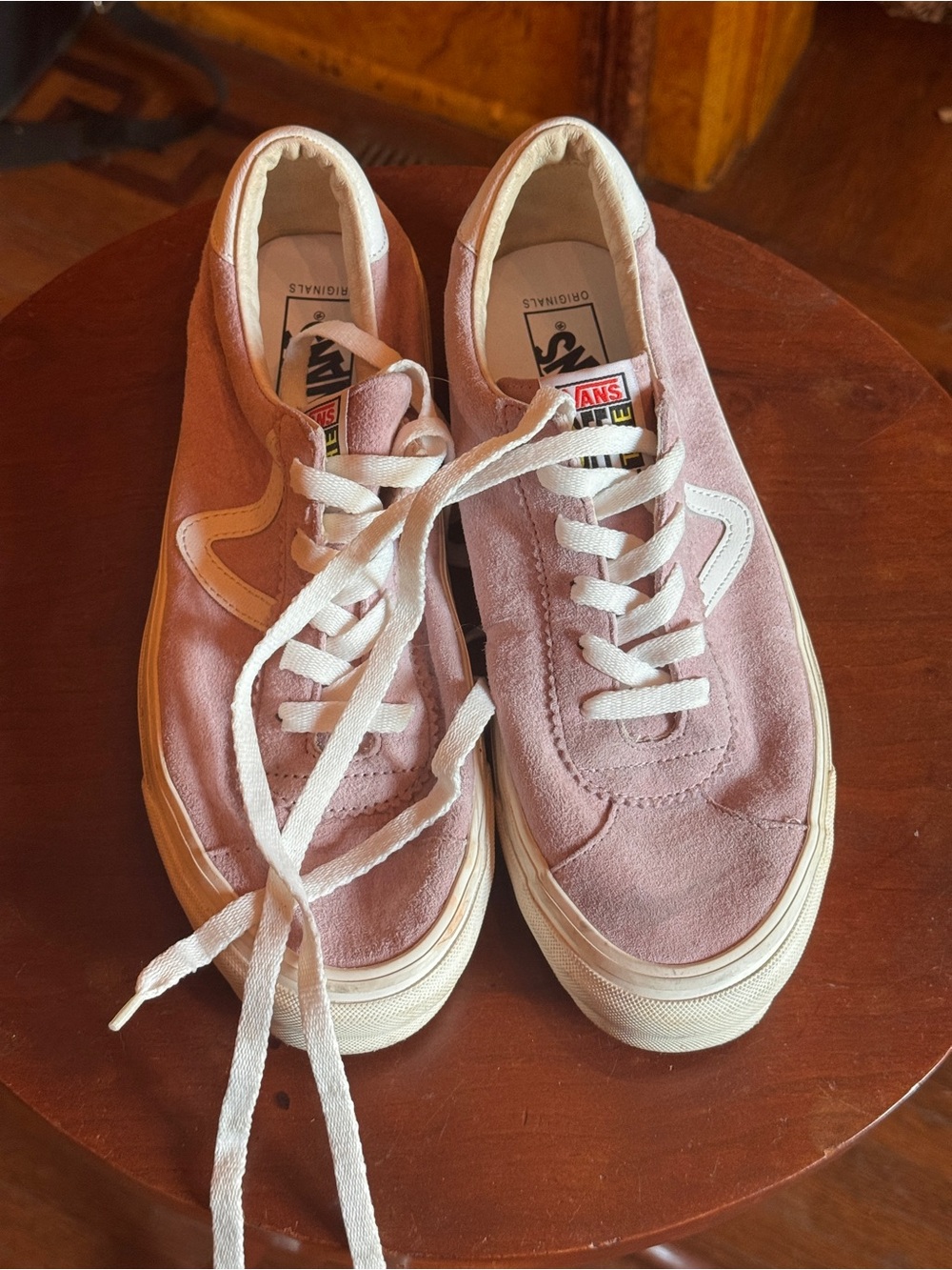 Vans Suede Low-Top Sneakers in Dusty Pink with White Accents OG Epoch